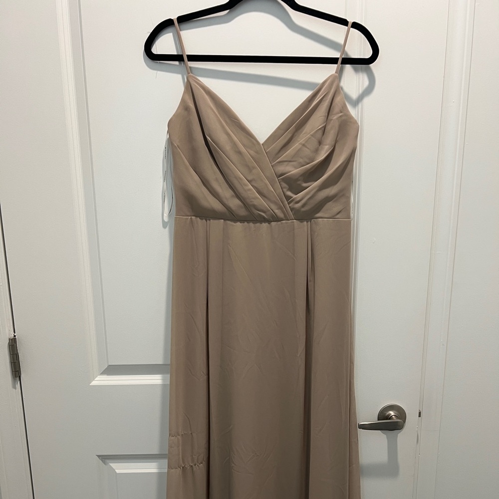 Tan bridesmaid dress